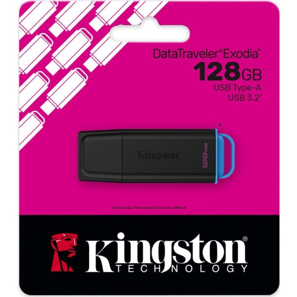Фото - Флеш USB Kingston 128GB USB 3.2 Gen 1 Black/Blue (DTXG2/128GB)