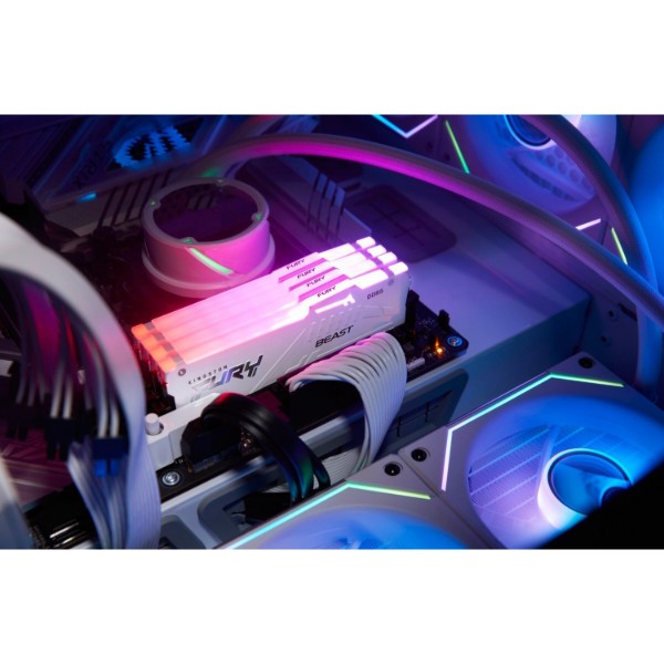 Фото - Память DDR Kingston Fury Beast White RGB 16GB/5200 DDR5 (KF552C40BWA-16)