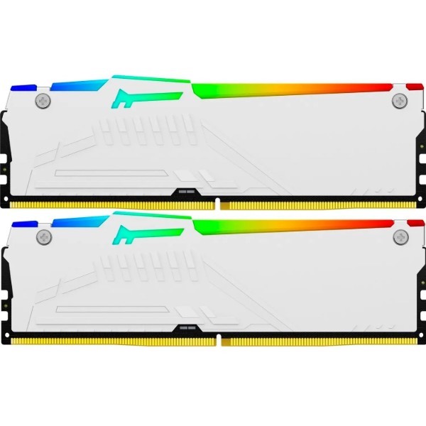 Фото - Пам'ять DDR Kingston Fury Beast White RGB 2x16GB/5200 DDR5 XMP (KF552C40BWAK2-32)