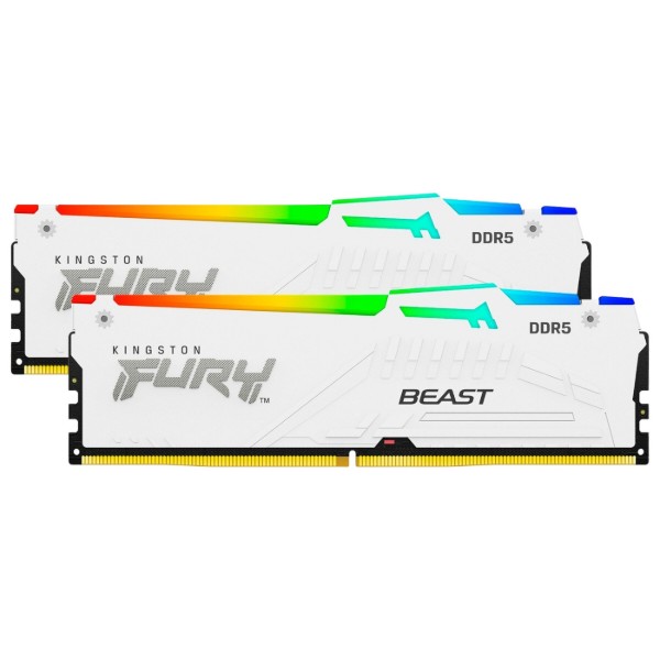 Фото - Пам'ять DDR Kingston 32GB DDR5 CL34 DIMM FURY Beast White RGB EXPO (KF568C34BWEAK2-32) Фото - Пам'ять DDR Kingston 32GB DDR5 CL34 DIMM FURY Beast White RGB EXPO (KF568C34BWEAK2-32)