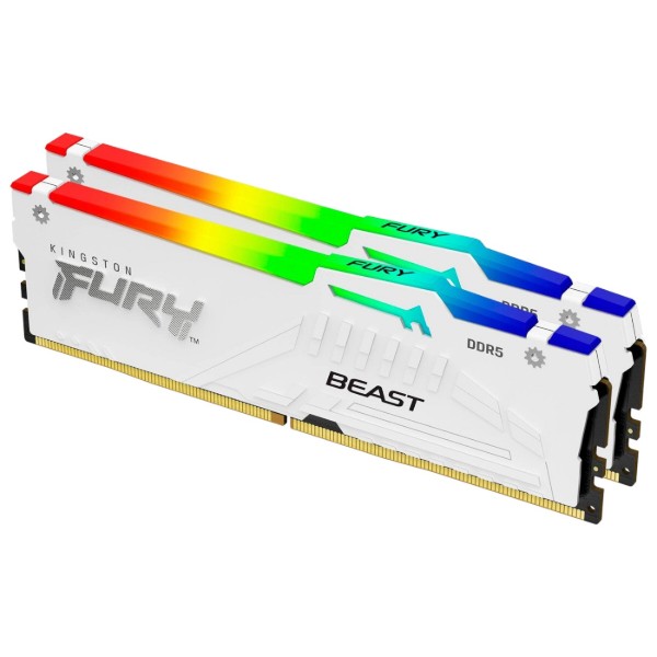 Фото - Пам'ять DDR Kingston 32GB DDR5 CL34 DIMM FURY Beast White RGB EXPO (KF568C34BWEAK2-32)