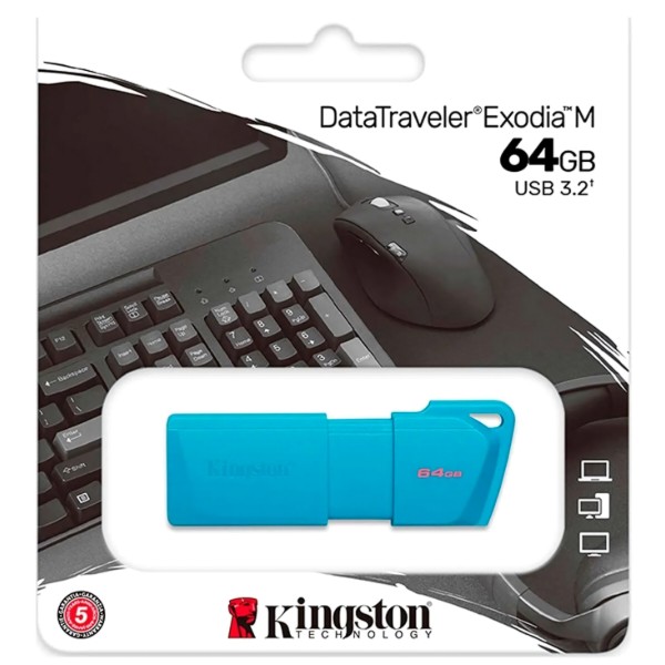 Фото - Флеш USB Kingston USB3.2 64GB DataTraveler Exodia M Aqua Blue (KC-U2L64-7LB)