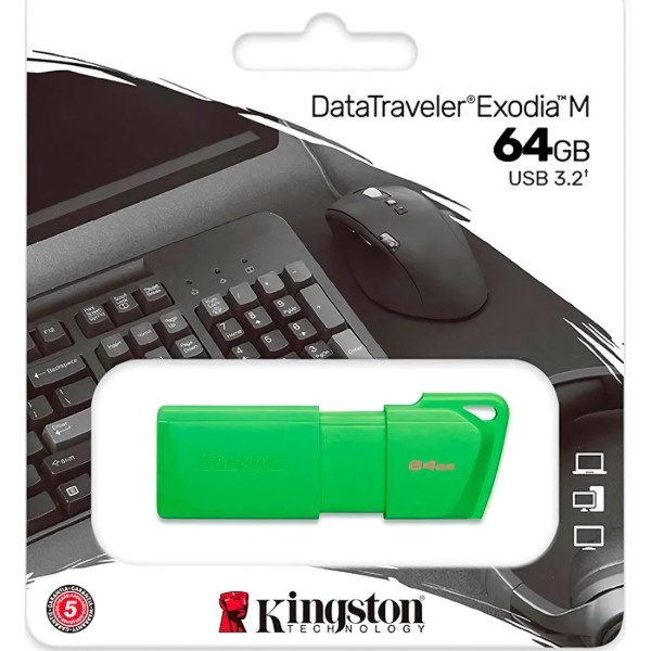 Фото - Флеш USB Kingston USB3.2 64GB DataTraveler Exodia M Green (KC-U2L64-7LG)