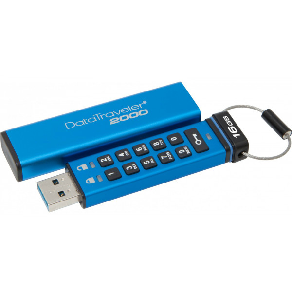 Фото - Флеш USB Kingston Накопитель Kingston 16GB USB 3.0 DT 2000 Metal Security (DT2000/16GB)