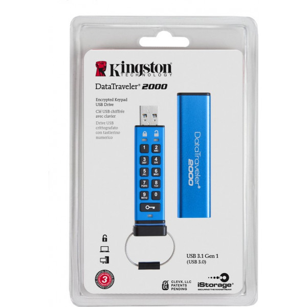 Фото - Флеш USB Kingston 32GB USB 3.0 DT 2000 Metal Security (DT2000/32GB)