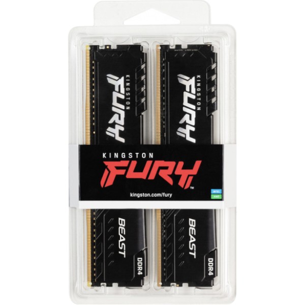 Фото - Пам'ять DDR Kingston DDR4 32Gb 3600MHz Fury Beast 2x16 (KF436C18BBK2/32)