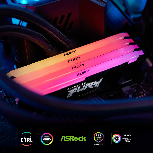Фото - Память DDR Kingston 32GB 3200MT/s DDR4 CL16 DIMM (Kit of 2) 1Gx8 FURY (KF432C16BB12AK2/32WP)