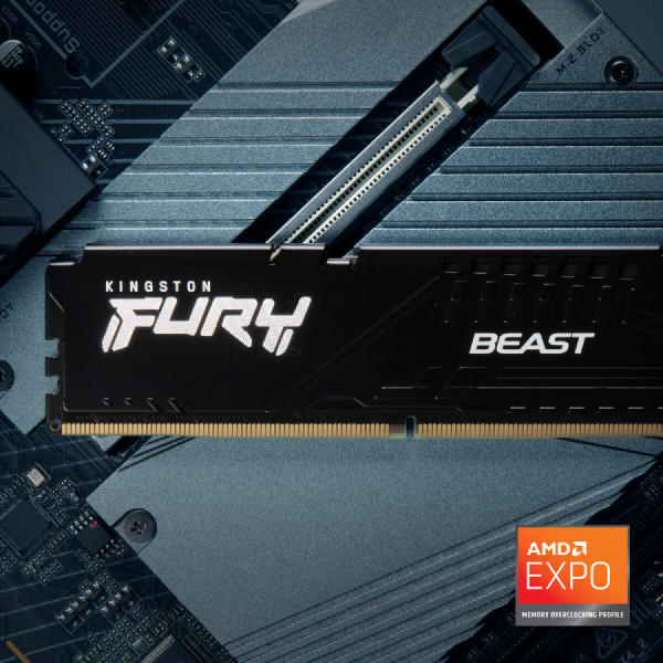 Фото - Память DDR Kingston 32GB 6000MT/s DDR5 CL36 DIMM FURY Beast Black (KF560C36BBE2-32)