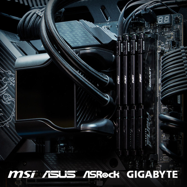 Фото - Память DDR Kingston 32GB 6000MT/s DDR5 CL36 DIMM FURY Beast Black (KF560C36BBE2-32)