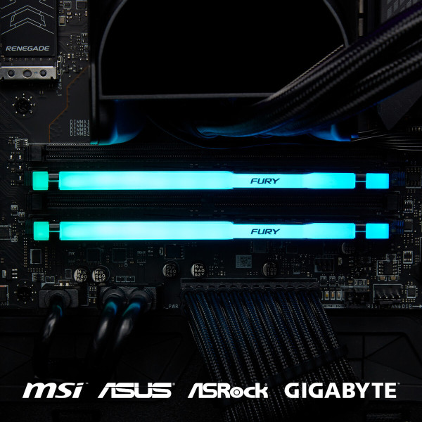 Фото - Память DDR Kingston 32GB 5600MT/s DDR5 CL40 DIMM FURY Beast RGB (KF556C40BB2A-32)