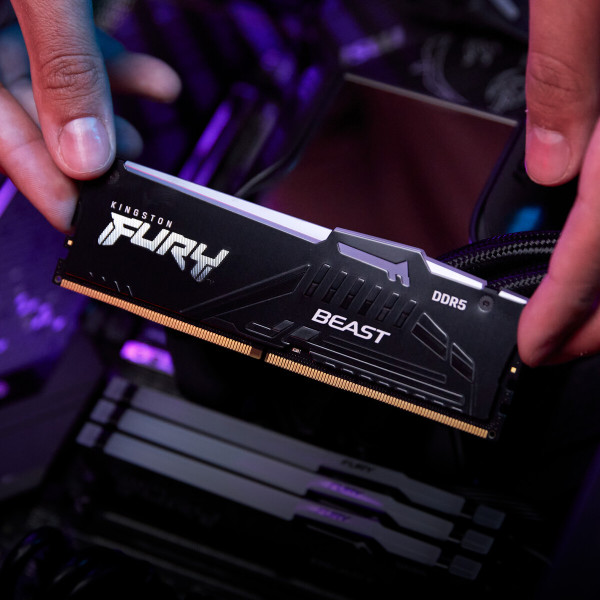 Фото - Память DDR Kingston 32GB 5600MT/s DDR5 CL40 DIMM FURY Beast RGB (KF556C40BB2A-32)