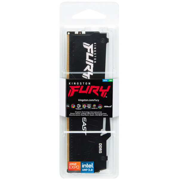 Фото - Память DDR Kingston 32GB 5600MT/s DDR5 CL40 DIMM FURY Beast RGB (KF556C40BB2A-32)