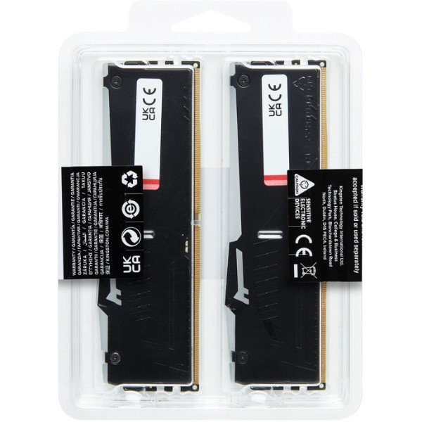 Фото - Память DDR Kingston 64GB 5200MT/s DDR5 CL40 DIMM (Kit of 2) FURY Beast RGB (KF552C40BB2AK2-64)