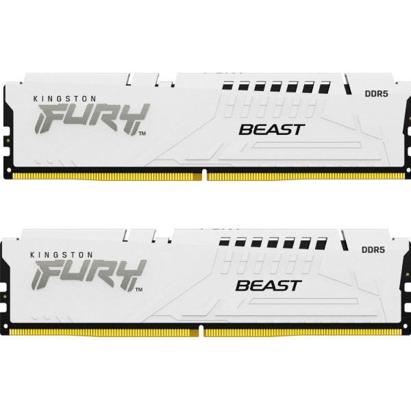 Фото - Память DDR Kingston Fury Beast White DDR5-6000 64GB (2x32GB) AMD EXPO CL36-38-38 1.25V (KF560C36BWEK2-64)