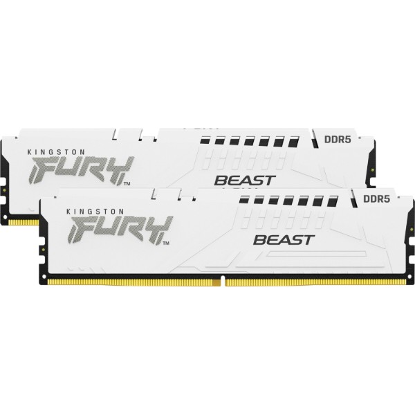 Фото - Память DDR Kingston Fury Beast White DDR5-6000 64GB (2x32GB) AMD EXPO CL36-38-38 1.25V (KF560C36BWEK2-64)