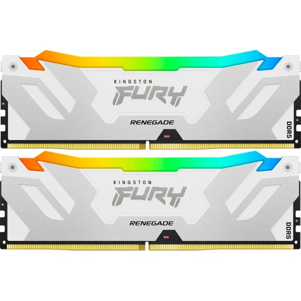 Фото - Пам'ять DDR Kingston Fury Renegade White RGB 2x16GB/6400 DDR5 (KF564C32RWAK2-32)