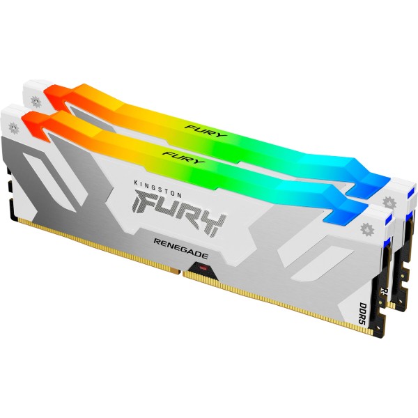 Фото - Пам'ять DDR Kingston Fury Renegade White RGB 2x16GB/6400 DDR5 (KF564C32RWAK2-32)