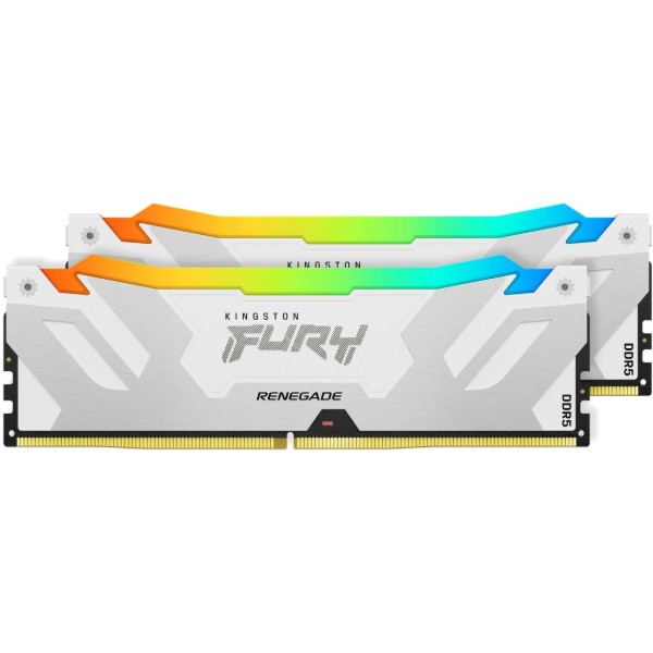Фото - Пам'ять DDR Kingston Fury Renegade White RGB DDR5-6400 64GB (2x32GB) CL32-39-39 1.4V XMP (KF564C32RWAK2-64)