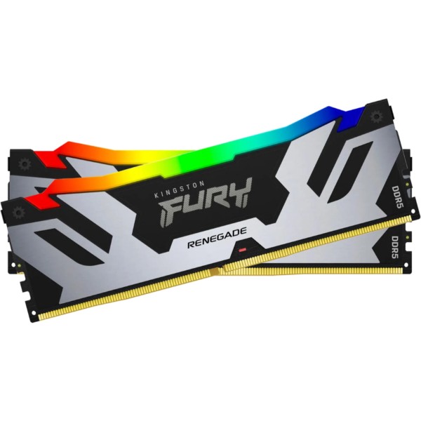 Фото - Память DDR Kingston Renegade Silver/Black RGB 2x16GB/8000 DDR5 (KF580C38RSAK2-32) Фото - Память DDR Kingston Renegade Silver/Black RGB 2x16GB/8000 DDR5 (KF580C38RSAK2-32)