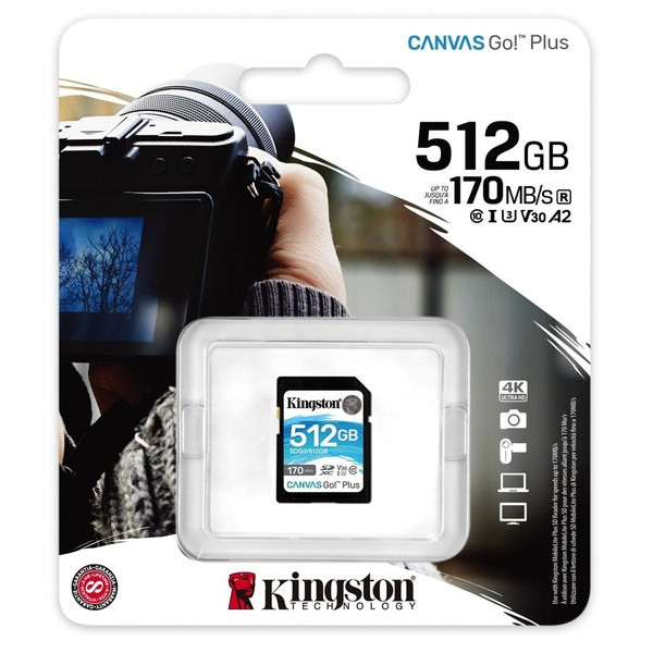 Фото - Карта пам'яті Kingston SDXC 512GB Go+ U3 V30 (SDG3/512GB)