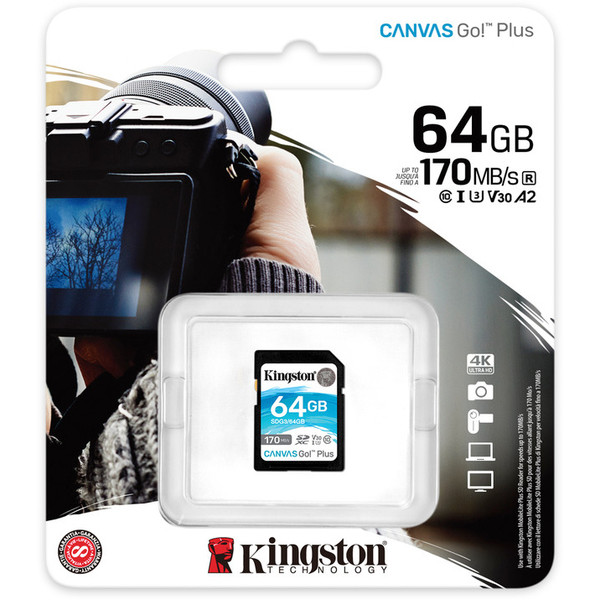 Фото - Карта пам'яті Kingston SDXC 64 GB Canvas Go+ U3 V30 (SDG3/64GB)