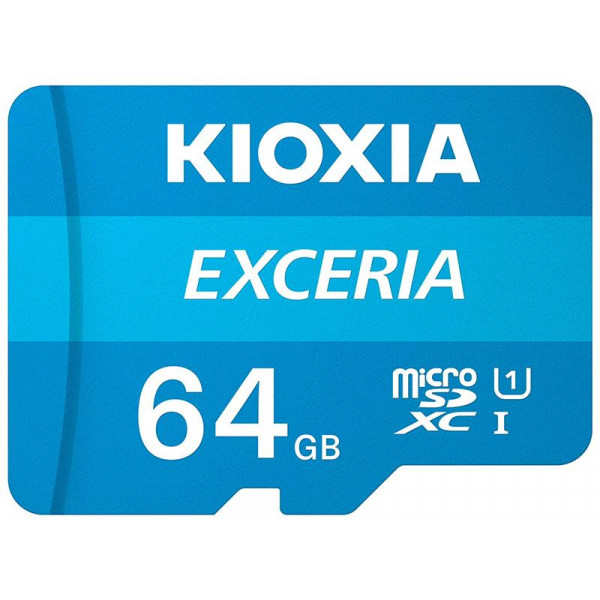 Фото - Карта пам'яті Kioxia MicroSDXC 64GB UHS-I Class 10 Exceria R100MB/s (LMEX1L064GG2) + SD-адаптер