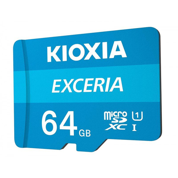 Фото - Карта пам'яті Kioxia MicroSDXC 64GB UHS-I Class 10 Exceria R100MB/s (LMEX1L064GG2) + SD-адаптер