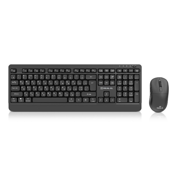 Фото - Клавиатура+мышь беспроводная REAL-EL Kit-555W Black (EL123100056)
