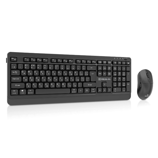 Фото - Клавиатура+мышь беспроводная REAL-EL Kit-555W Black (EL123100056)