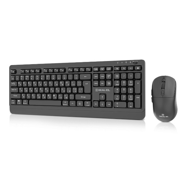 Фото - Клавиатура+мышь беспроводная REAL-EL Kit-555W Black (EL123100056)