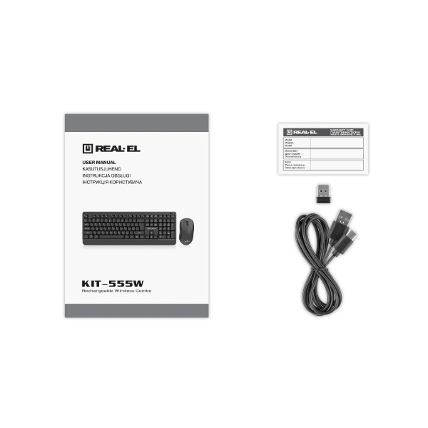 Фото - Клавиатура+мышь беспроводная REAL-EL Kit-555W Black (EL123100056)