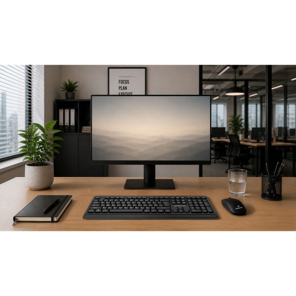 Фото - Клавиатура+мышь беспроводная REAL-EL Kit-555W Black (EL123100056)