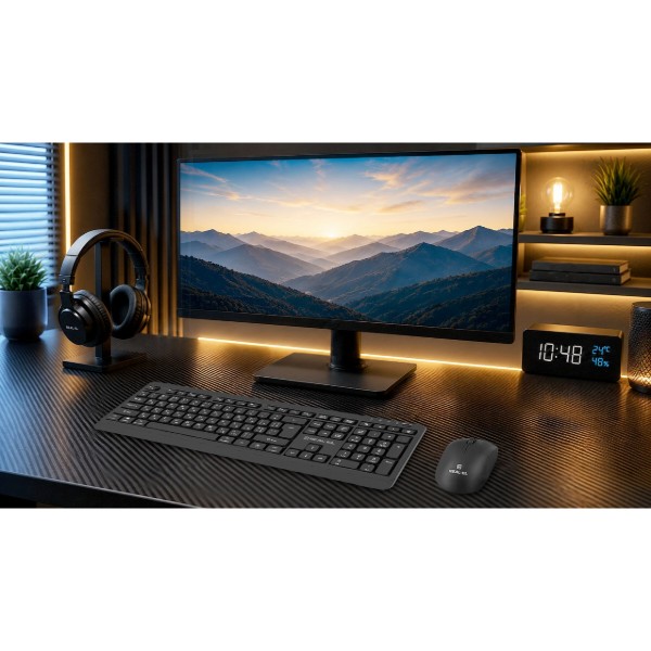 Фото - Клавиатура+мышь беспроводная REAL-EL Kit-555W Black (EL123100056)