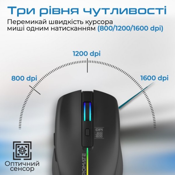 Фото - Миша бездротова Promate Kitt.Black