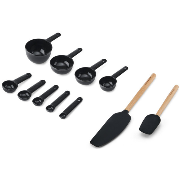 Фото - Кухарський набір приладів KitchenAid Classic 11 пр. чорний (KQG492OHOBE)