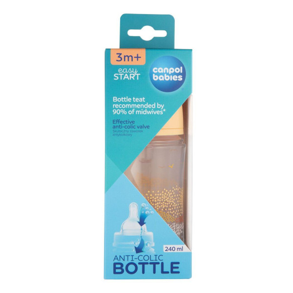 Фото - Пляшка для годування Canpol babies з широким отвором антиколікова Easystart MOUNTAINS 240 мл бежева (35/243_bei)
