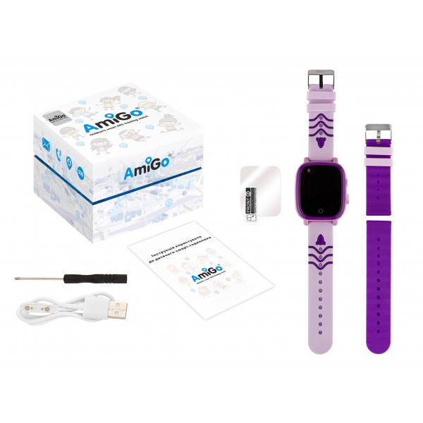 Фото - Дитячий годинник AmiGo GO005 4G WIFI Thermometer Purple