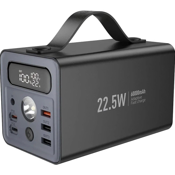 Фото - Батарея мобільна HOCO J138 Distant 22.5W PD20W DC12V +LED 60000 mAh Black (715358)