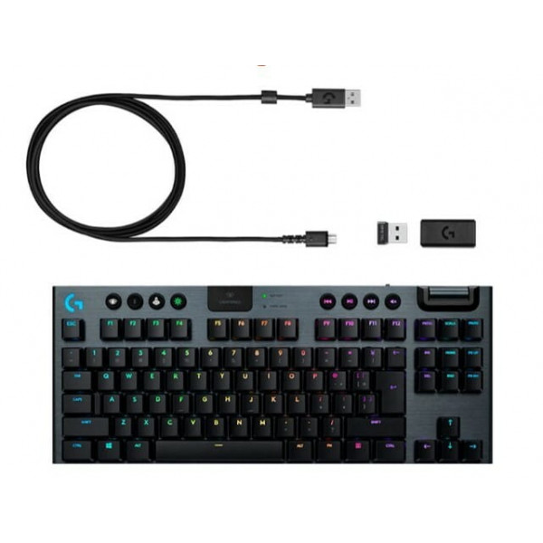 Фото - Клавіатура бездротова ігрова Logitech G915 TKL Tenkeyless LIGHTSPEED RGB Mechanical Clicky Switch Carbon UA (920-009537)