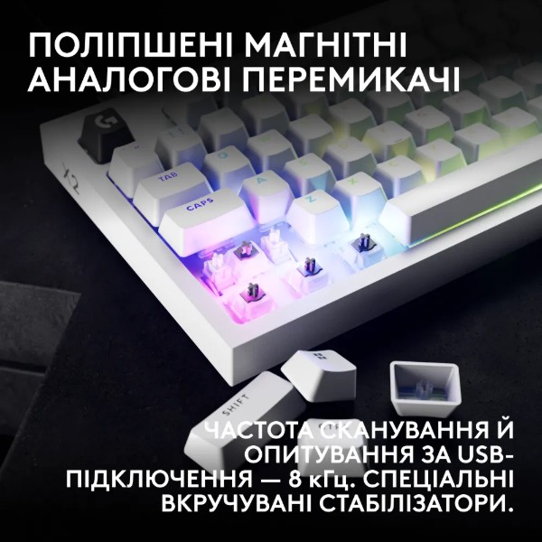 Фото - Клавіатура дротова ігрова Logitech G PRO X2 Rapid White (920-014097)