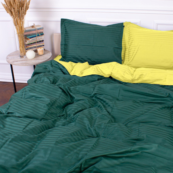 Фото - Комплект постільної білизни дитячий MirSon Satin Stripe 30-0017 + 30-0003 Kleiton 110х140 (2200005247259)