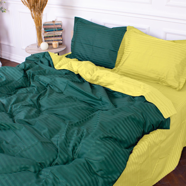 Фото - Комплект постільної білизни дитячий MirSon Satin Stripe 30-0017 + 30-0003 Kleiton 110х140 (2200005247259)