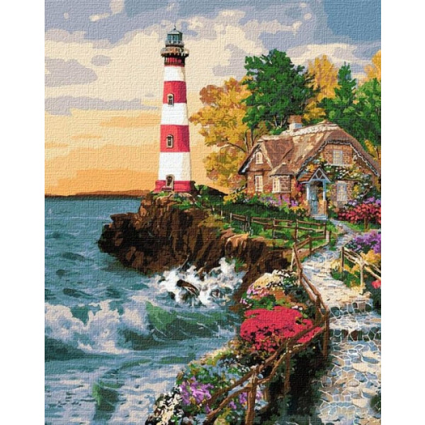 Фото - Картина за номерами Ideyka Будинок біля маяка 40 * 50см (КНО2835)