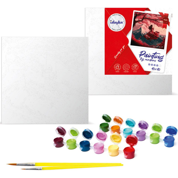 Фото - Картина за номерами Ideyka "Букет і фрукти" 40х40 см (KHO5728)