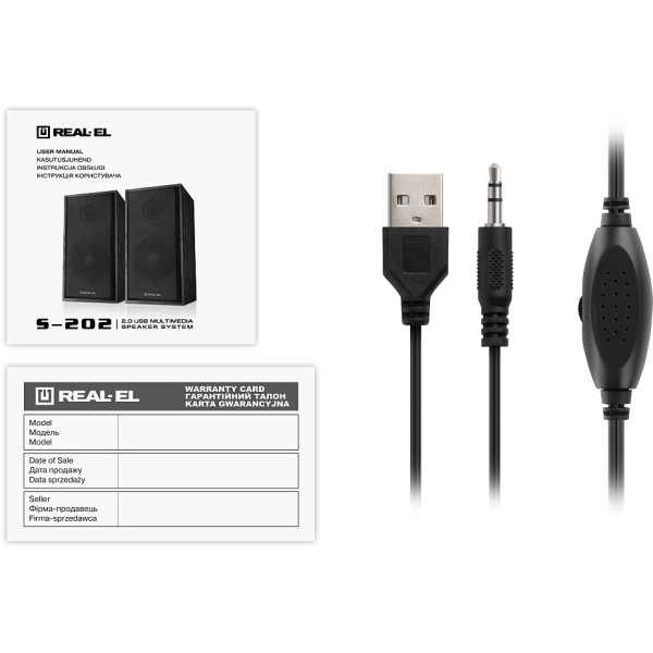 Фото - Компьютерная акустика компактная 2.0 REAL-EL S-202 Black (EL121200019)