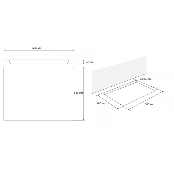 Фото - Варильна поверхня  комбінована ELEYUS H1СBHG SLME 60 BL I2 CF