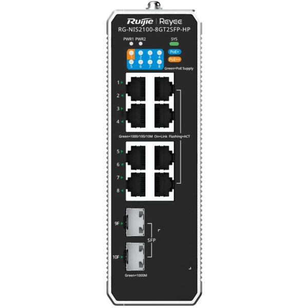Фото - Коммутатор локальної мережі (Switch) Ruijie RG-NIS2100-8GT2SFP-HP