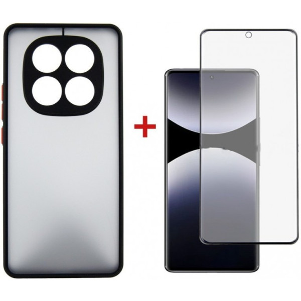 Фото - Чохол для смартфону DENGOS Matt for Xiaomi Redmi Note 14 Pro Black (DG-KM-128) +скло Фото - Чохол для смартфону DENGOS Matt for Xiaomi Redmi Note 14 Pro Black (DG-KM-128) +скло