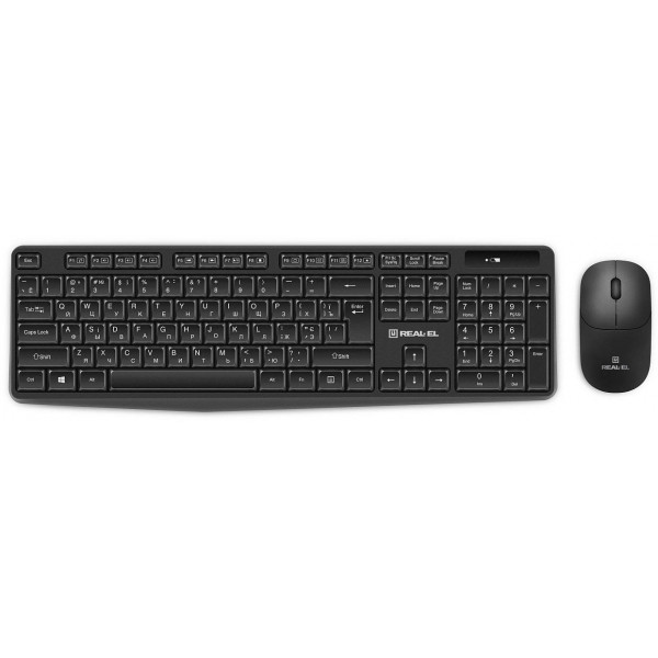 Фото - Клавиатура+мышь беспроводная REAL-EL Kit 551W Black USB (EL123100048)