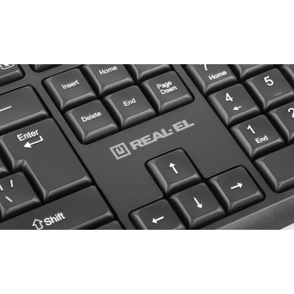 Фото - Клавиатура+мышь беспроводная REAL-EL Kit 551W Black USB (EL123100048)